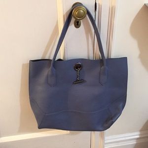 Botkier tote with dark gray metallic closure
